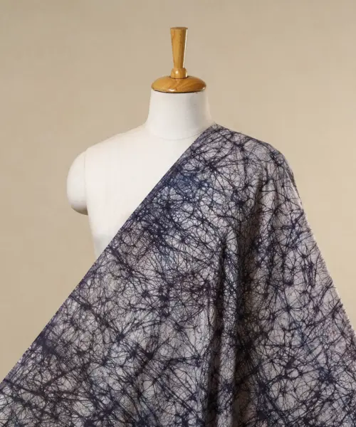 Black - Cotton Kutch Batik Print Fabric